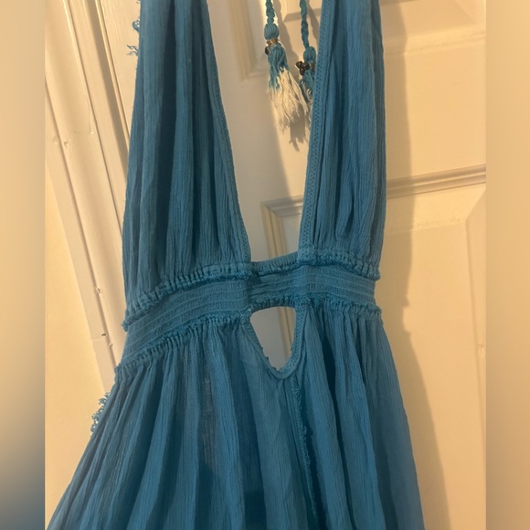 🔥 Free People Look Into The Sun Maxi Dress In Blue Moon Size Small (NWOT) - Picture 12 of 16